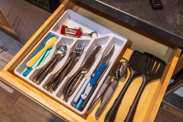 Bedroom interior with comfortable bedding