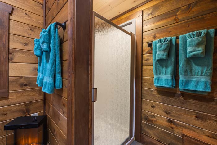 Backyard space surrounded by trees