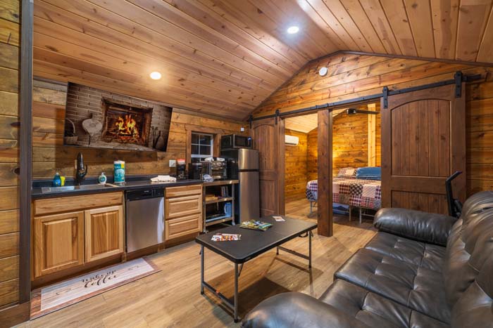 Kitchen area for preparing meals