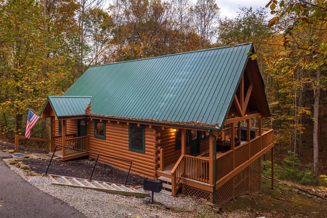Deck space for relaxing outdoors at Cardinal Cabin
