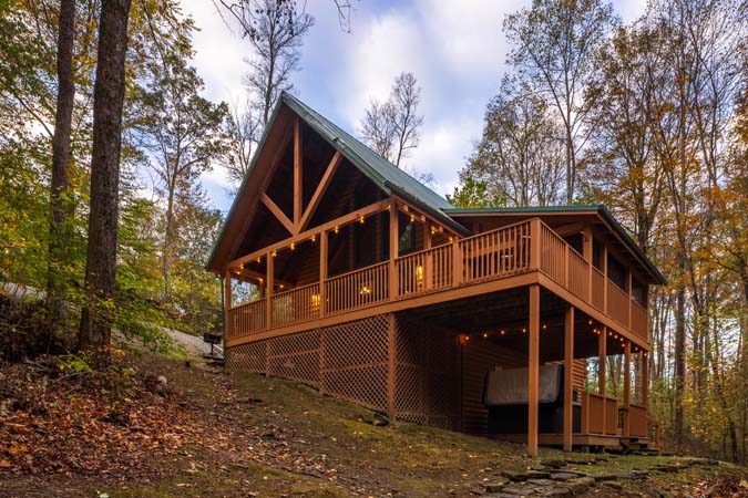 Large screen HD TV in great room at Cardinal Cabin