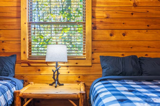 Propane and charcoal grill area at Cardinal Cabin