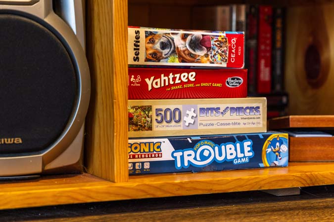 Kitchen counter space at Chickadee Cabin