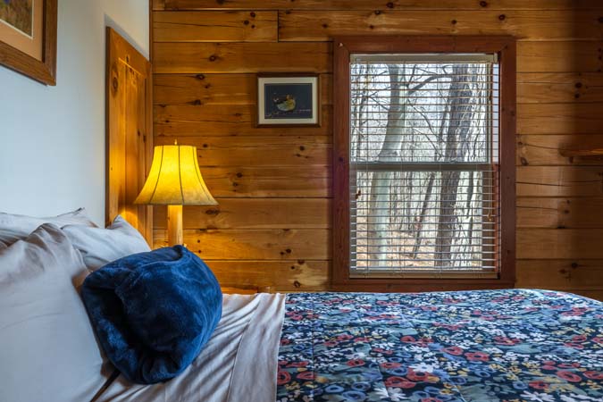 Ping pong table detail at Chickadee Cabin