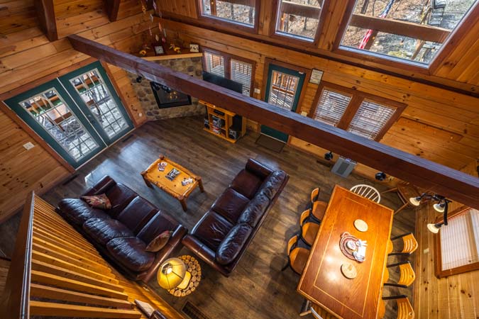 Laundry area inside Chickadee Cabin