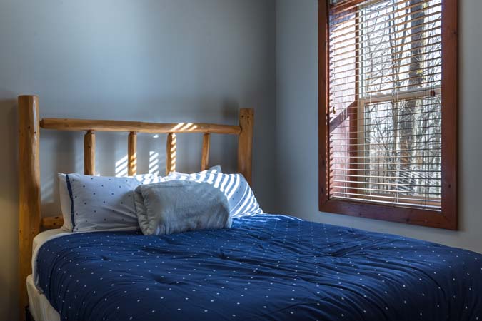 Chickadee Cabin exterior during winter season
