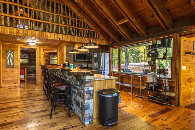 Great room seating for large groups at High Point Lodge