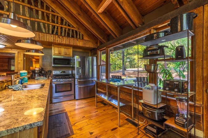 Open concept great room and dining area at High Point Lodge