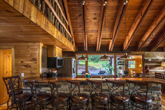 Kitchen workspace for large meals at High Point Lodge