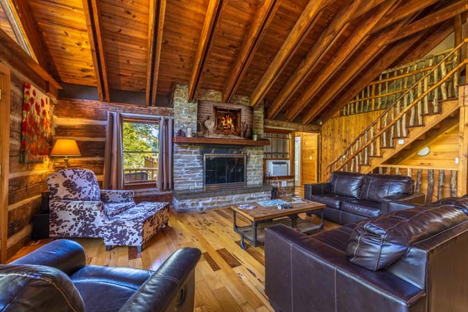 Pool house interior with seating at High Point Lodge