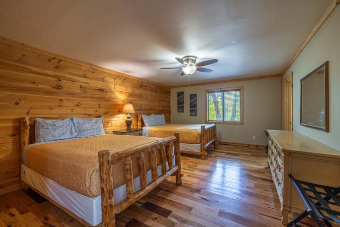 Comfortable guest bedroom at High Point Lodge