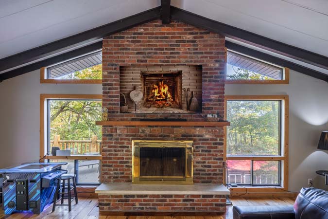 Large play set with swings and slide at High Point Lodge