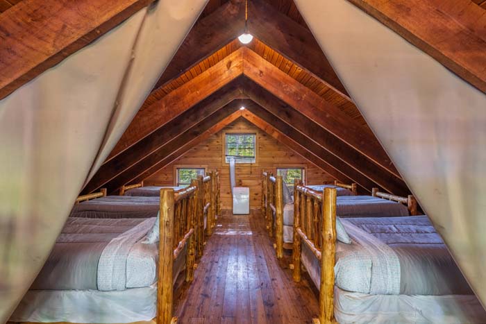 Hand hewn log cabin original section