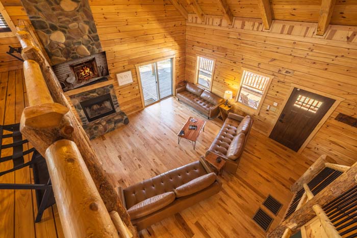 Great room viewed from the loft