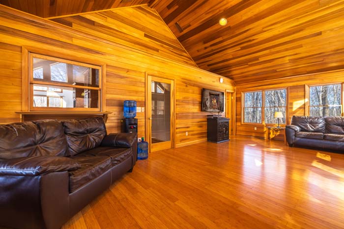 Spacious interior with modern finishes and open design