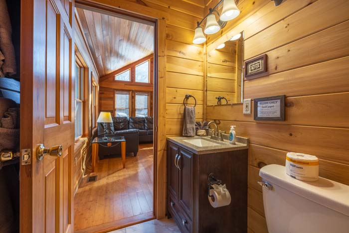 Open living space with large windows and scenic views