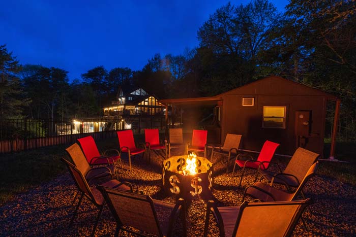 Hilltop Retreat luxury cabin exterior with scenic countryside views