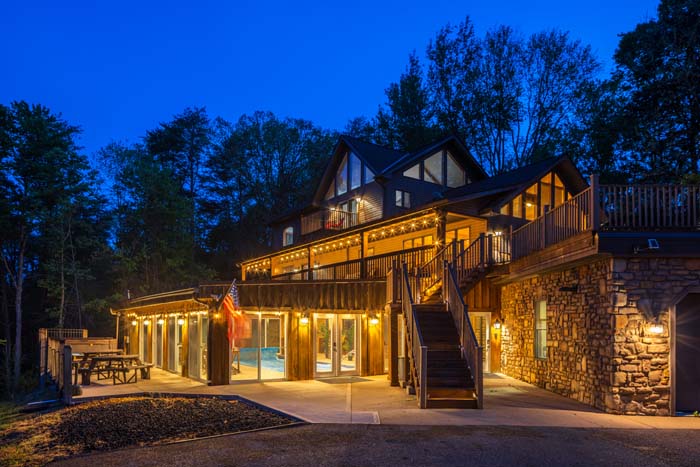 Hilltop Retreat large outdoor deck overlooking hillside