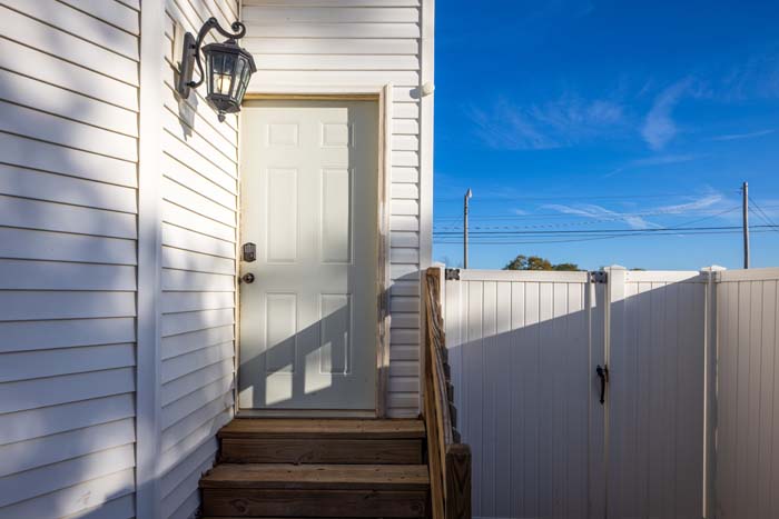 Exterior view showing former church bell tower detail