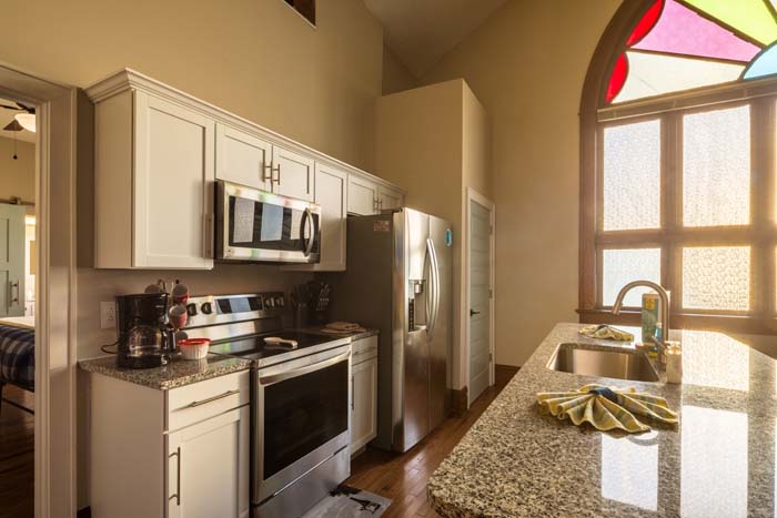 Drone photo showing secluded wooded setting near Hocking Hills