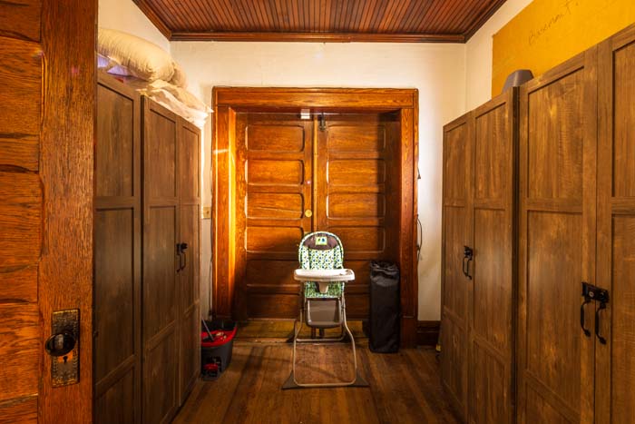 Drone perspective of property’s private wooded lot