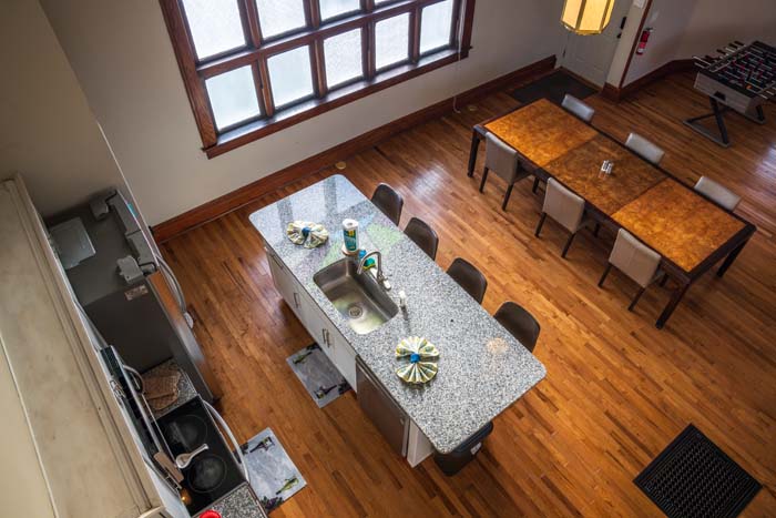 Wide view of Dragonfly Inn in evening glow near Columbus and Old Man’s Cave
