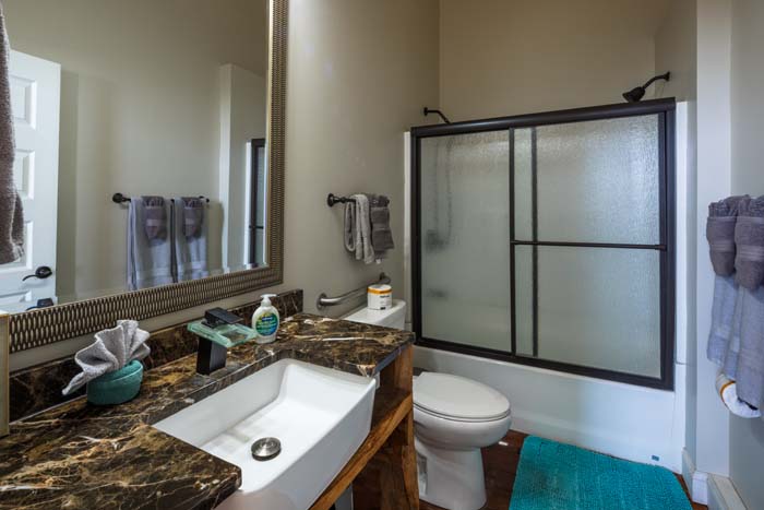 Wall fireplace in bedroom