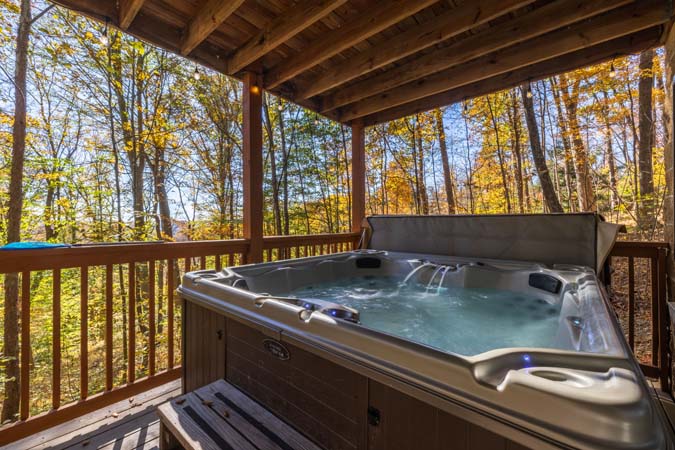 Fully equipped kitchen at Mockingbird Cabin in Hocking Hills Ohio
