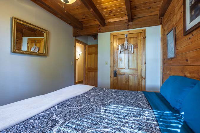 Kitchen and dining layout at Mockingbird Cabin