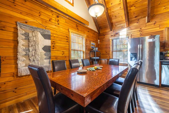 Bathroom vanity and fixtures at Mockingbird Cabin