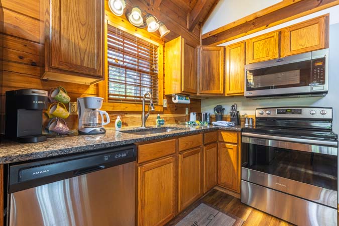 Indoor game area at Mockingbird Cabin