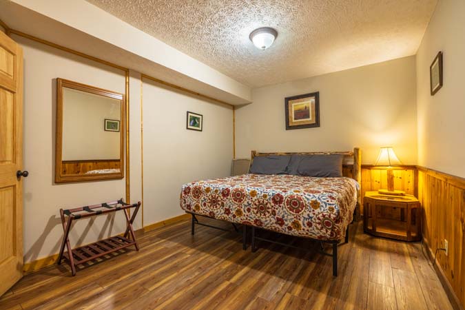 Mockingbird Cabin exterior during winter season