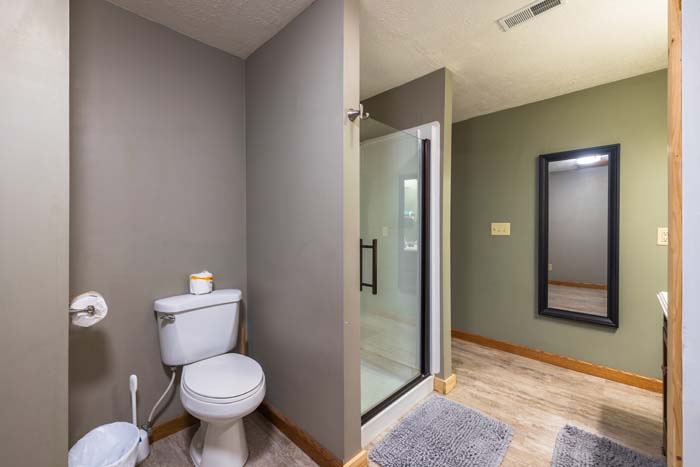 Bathroom with glass-door shower