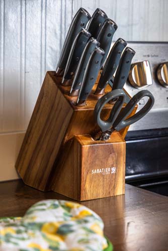 Sabatier knife block on the counter