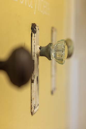 Antique glass doorknob detail