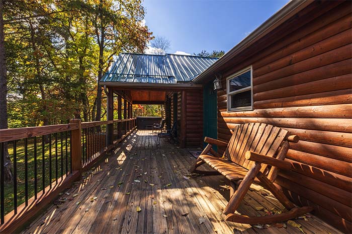 Cozy living space with Smart TV at Sassafras Cabin