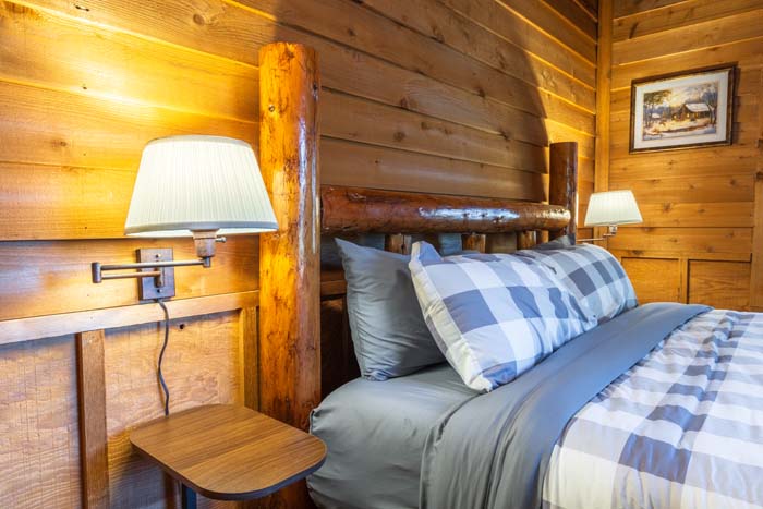 Cabin interior lighting and decor