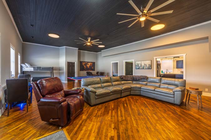 Dining room setup for family meals at The Grange