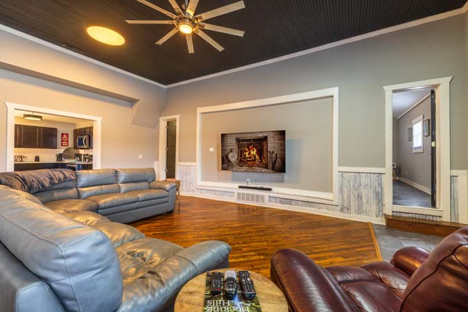 Dining space adjacent to kitchen at The Grange