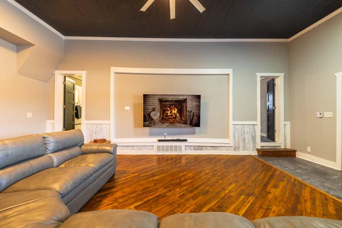 Well stocked kitchen with stainless appliances at The Grange