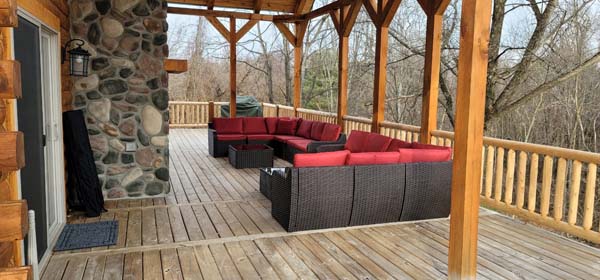 outside patio furniture on porch