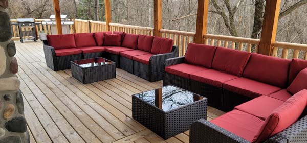 red patio furniture