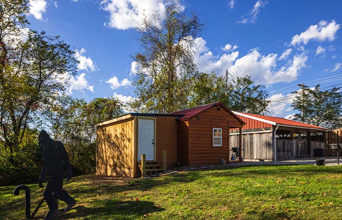 Bigfoot's Lair Exterior view of Bigfoots Lair near Rock House in Hocking Hills Ohio