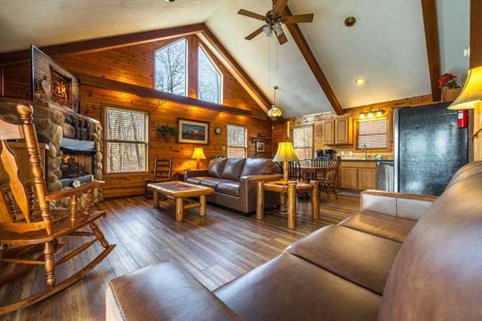 Private hot tub at Bluebird Cabin in Hocking Hills Ohio