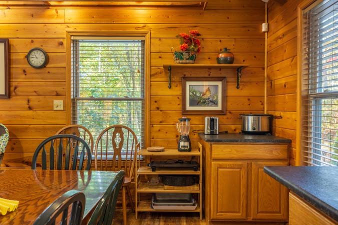 Quiet forest surroundings at Bluebird Cabin