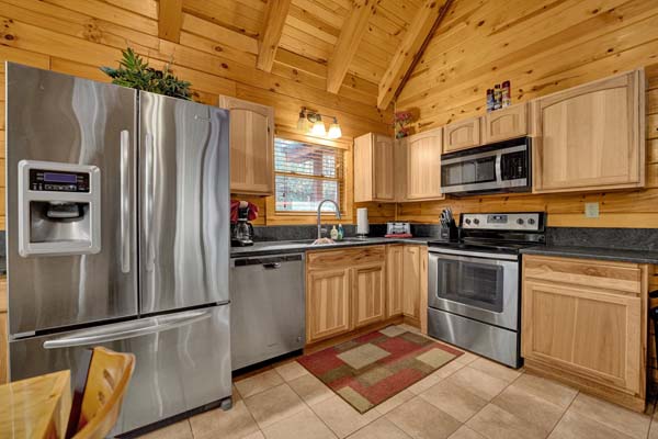Quaint and rustic cabin kitchen
