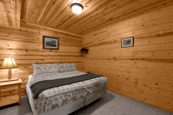 Natural wood accents in the bedroom