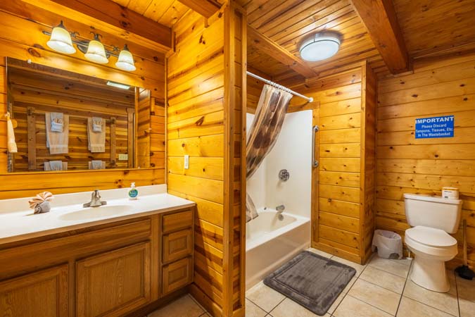 Living area layout for family gatherings at Catbird Cabin