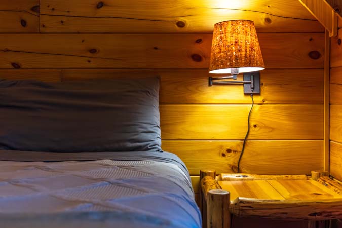 Kitchen appliances and cabinetry at Catbird Cabin