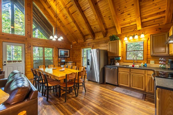 Bathroom vanity and fixtures at Catbird Cabin